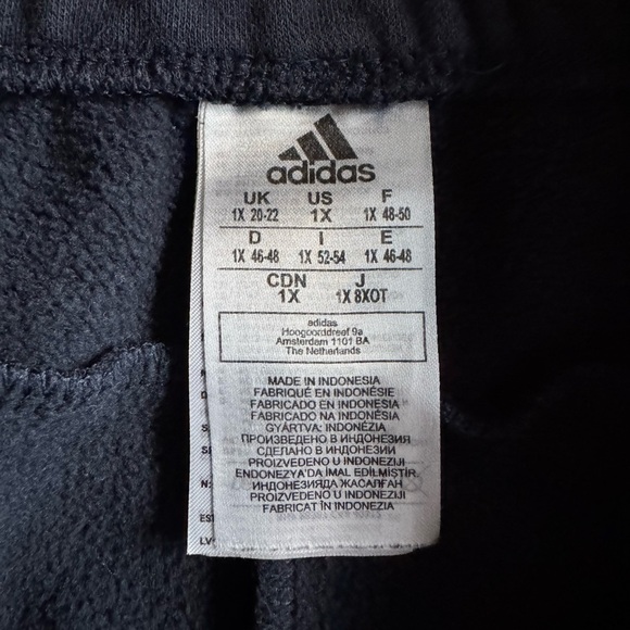 Adidas 3-Stripes Fleece Joggers Black Soft Knit Sweatpants Streetwear Size 1X - Picture 5 of 5